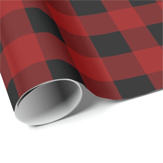 Red Buffalo Check Gingham Pattern Cadeaupapier (Rol Hoek)