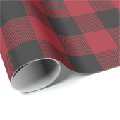 Red Buffalo Check Kerstmis Cadeaupapier (Rol Hoek)