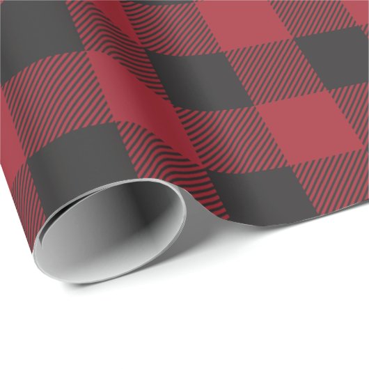 Red Buffalo Check Kerstmis Cadeaupapier (Rol Hoek)