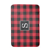 Red Buffalo Check Monogrammed Bath Mat (Voorkant Verticaal)