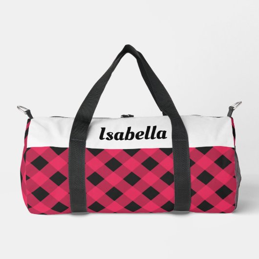 Red Buffalo Check Patroon Gepersonaliseerd Plunjezak (Voorkant)