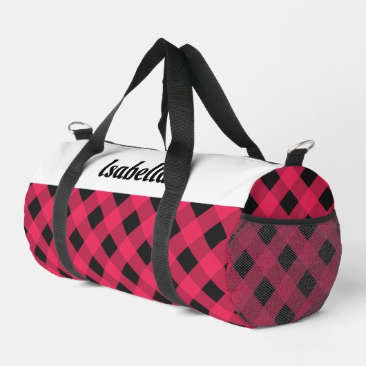 Red Buffalo Check Patroon Gepersonaliseerd Plunjezak (Rechterhoek)