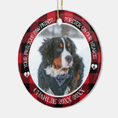 Red Buffalo Check Pet Foto Memorial Porcelain Keramisch Ornament (Links)
