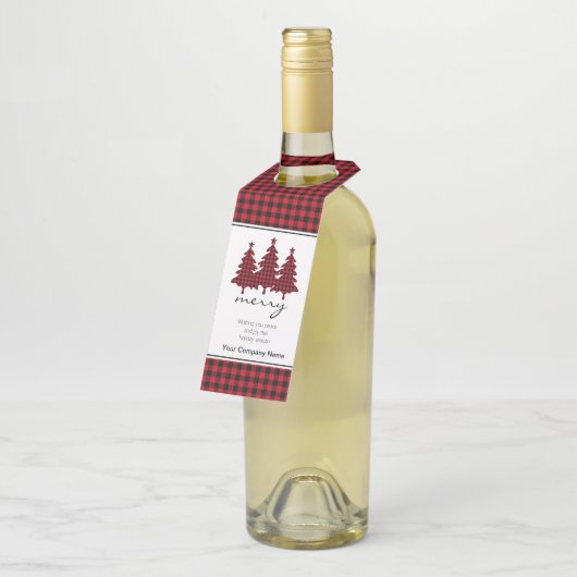 Red Buffalo Check Pine Trees Corporate Flessenhanger (Schuin)