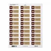 Red Buffalo Check Plaid | Monogram kraftpapier Etiket (Full Sheet)