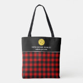 Red Buffalo Check Pset Custom Pickleball Paddle Tote Bag (Achterkant)
