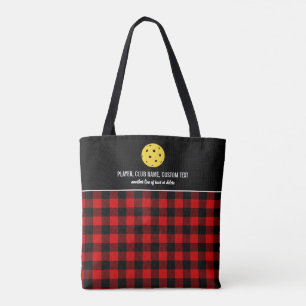 Red Buffalo Check Pset Custom Pickleball Paddle Tote Bag