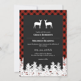 Red Buffalo check Rustic Deer doet lesbische bruil Kaart