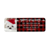 Red Buffalo Check YAPPY HOWLIDAYS Dog Photo Etiket (Voorkant)