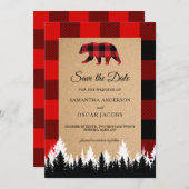 Red Buffalo geplakt  Craft sparen de datum Save The Date (Voorkant / Achterkant)