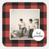 Red Buffalo heeft de beste grootmafoto gemaakt Vierkante Sticker (Voorkant)