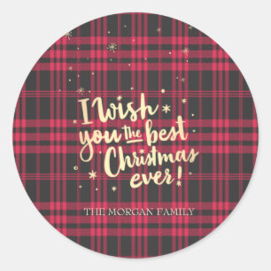 Red Buffalo ik wens je het beste kerstfeest ooit. Ronde Sticker