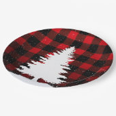 Red Buffalo Merry Christmas Paper Plates Papieren Bordje (Gekanteld)