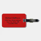 Red Buffalo met aangepast monogram Bagagelabel (Achterkant horizontaal)