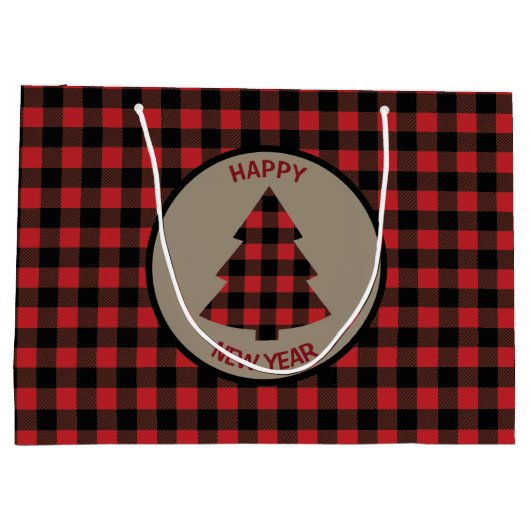 Red Buffalo met kerstboom - grote cadeautas (Achterkant)