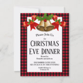 Red Buffalo met kerstmis eten Kaart (Voorkant)