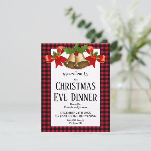 Red Buffalo met kerstmis eten Kaart (Staand voorkant)