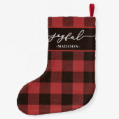 Red Buffalo met vrolijk kerstscript Kleine Kerstsok (Achterkant)
