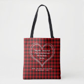 Red Buffalo Pattern Bijbel Verse Kerstmis Tote Bag (Voorkant)