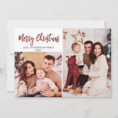 Red Buffalo Plaid 2 Fotocollage Christmas Holi Feestdagenkaart (Voorkant)