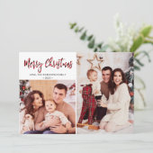 Red Buffalo Plaid 2 Fotocollage Christmas Holi Feestdagenkaart (Staand voorkant)