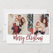 Red Buffalo Plaid 2 Fotocollage Kerstmis Feestdagenkaart (Voorkant)
