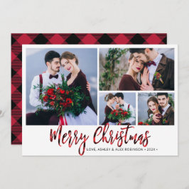 Red Buffalo Plaid 4 Fotocollage Kerstmis Feestdagenkaart