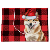 Red Buffalo Plaid Akita Hondenvakantie Groot Cadeauzakje (Voorkant)