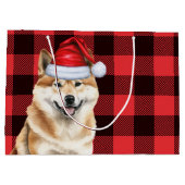 Red Buffalo Plaid Akita Hondenvakantie Groot Cadeauzakje (Achterkant)