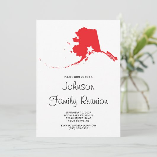 Red Buffalo Plaid Alaska Family Reunion Kaart (Staand voorkant)