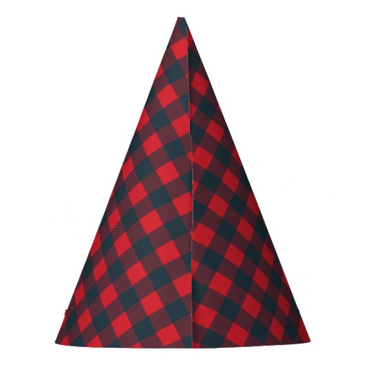 Red Buffalo Plaid Baard Lumberjack Verjaardag Feesthoedjes (Achterkant)