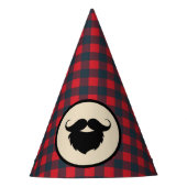 Red Buffalo Plaid Baard Lumberjack Verjaardag Feesthoedjes (Voorkant)