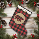 Red Buffalo Plaid Beer gepersonaliseerd Grote Kerstsok