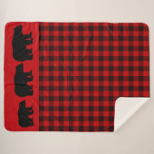 Red Buffalo Plaid Beer Sherpa Deken (Voorkant (horizontaal))
