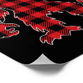 Red Buffalo Plaid Bigfoot Bijpassende Familie Kers Poster (Hoek)