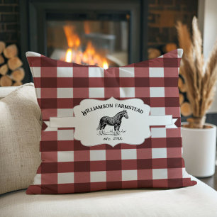 Red Buffalo Plaid Boerderij Kussen