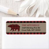 Red Buffalo Plaid Border Beer Etiket (Insitu)