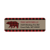 Red Buffalo Plaid Border Beer Etiket (Voorkant)