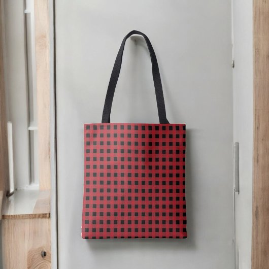 Red Buffalo Plaid Canvas tas voor Cozy Winter Styl
