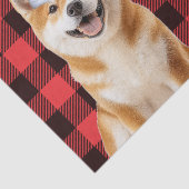 Red Buffalo Plaid Christmas Akita Dog Holiday Tissuepapier (Detail)