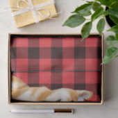 Red Buffalo Plaid Christmas Akita Dog Holiday Tissuepapier (Geschenk)