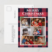 Red Buffalo Plaid Christmas feestdagen Moderne fot (Voorkant / Achterkant)