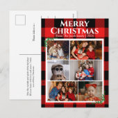 Red Buffalo Plaid Christmas feestdagen Moderne fot (Voorkant / Achterkant)