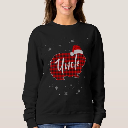 Red Buffalo Plaid Christmas Guinea Pig Uncle Xmas  Trui (Voorkant)