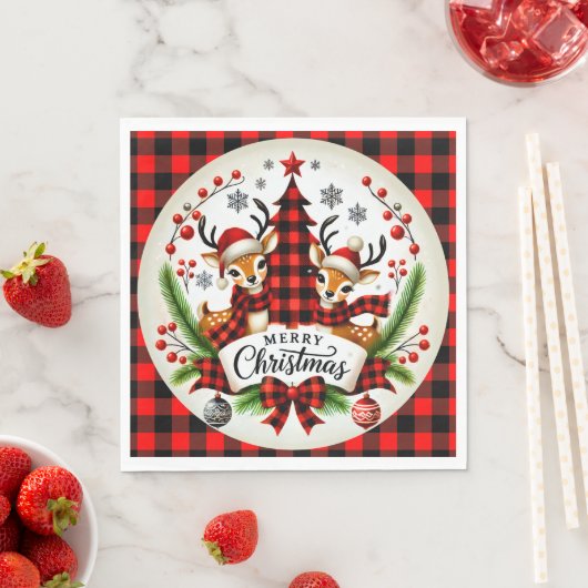 Red Buffalo Plaid Christmas Servet (Insitu)