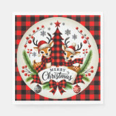Red Buffalo Plaid Christmas Servet (Voorkant)