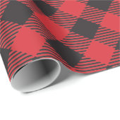 Red Buffalo Plaid Country Chic Style Cadeaupapier (Rol Hoek)
