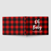 Red Buffalo Plaid Custom Baby shower Guestbook Gastenboek (Volledig)