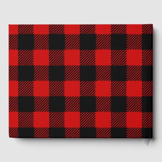 Red Buffalo Plaid Custom Baby shower Guestbook Gastenboek (Achterkant)