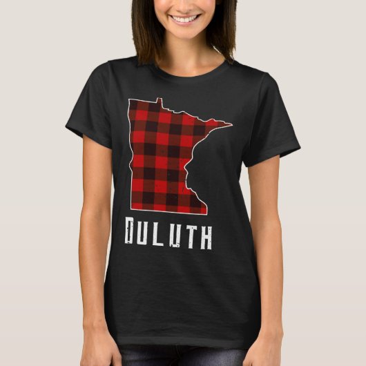 Red Buffalo Plaid Duluth Minnesota Gif Home State  T-shirt (Voorkant)